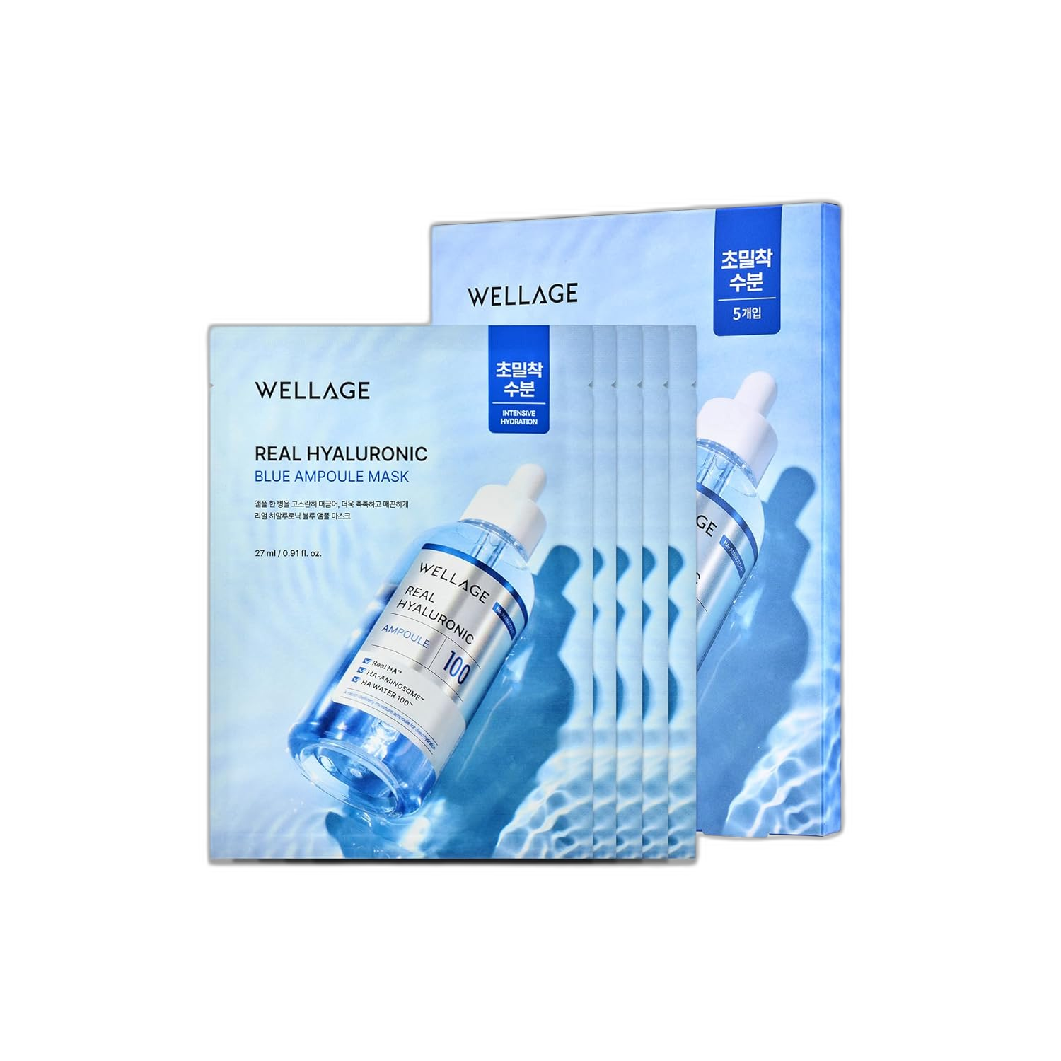 Wellage Wellage Real Hyaluronic Blue Ampoule Mask 5pc product image